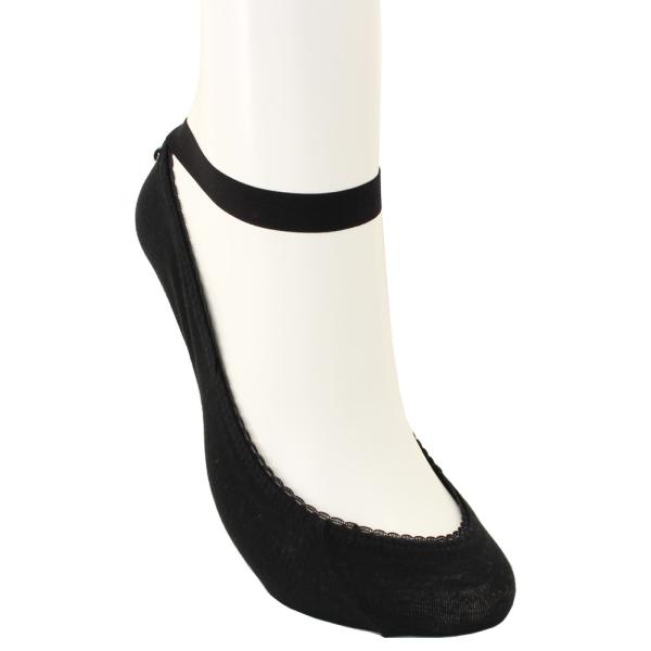 綿混 甲浅 脱げない アンクルストラップ付き フットカバー 抗菌防臭