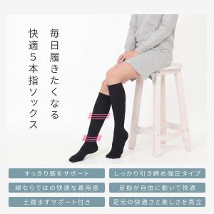 スッキリ美脚 段階着圧設計 5本指 ハイソック...の詳細画像3