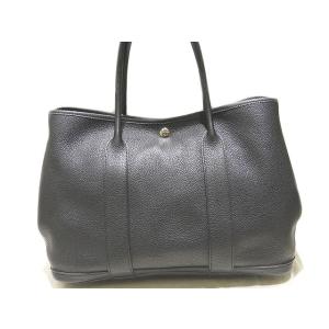 まだ美品 HERMES エルメス ガーデンパーティ 36 PM トートバッグ ☆ □にN ブラック ...