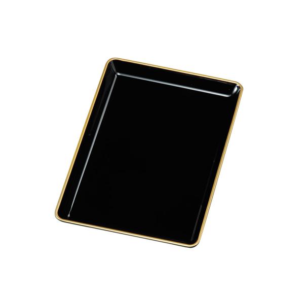 切手盆 金渕付 8.0寸 漆器 日本製 [ 27-56-1B ]