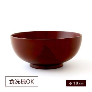麺鉢 どんぶり 和食器 木製 漆塗り 布貼り 大 根来 赤 漆器 1350ml