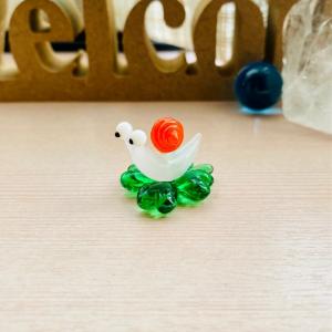 ガラス細工 かたつむり 赤 25×20mm ミニチュア テラリウム用品