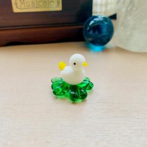 ガラス細工 あひる 23×20mm ミニチュア テラリウム用品