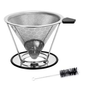 コーヒードリッパー ステンレスフィルター 蜂窩状 2層メッシュ