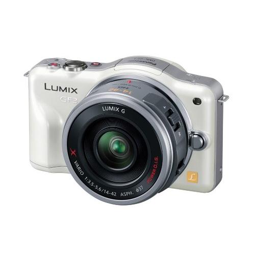 パナソニック ミラーレス一眼カメラ LUMIX GF3 電動ズームキット シェルホワイト DMC-G...