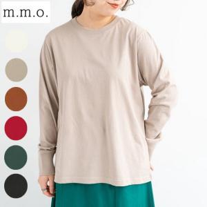 Tシャツ 無地 長袖 丸首 カットソー インナー レディース 綿 Mサイズ 30代 40代 50代 m.m.o cic4220｜forest-shops