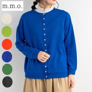 カーディガン 無地 長袖 丸首 大きいサイズ ドットボタン レディース 30代 40代 m.m.o ckc0845m｜forest-shops