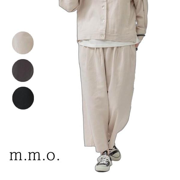 m.m.o 総ゴム綿ツイルタックパンツ　ウエストゴム　ウエストひも付き　裏地付き　ワイドシルエット　...