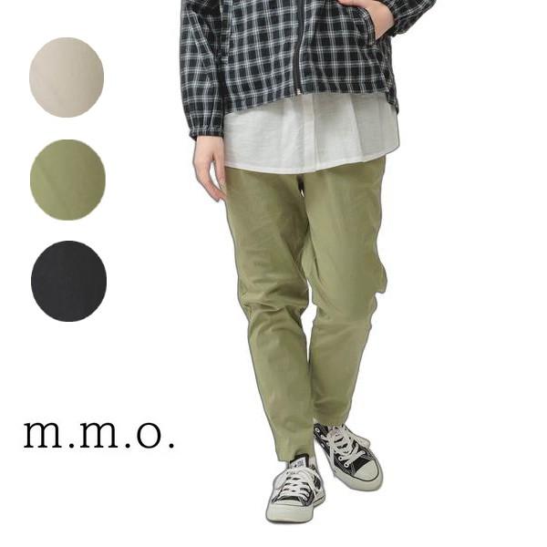 m.m.o ストレッチスリムパンツ　ウエストゴム　ベルト内ひも付き　サイド、後ろポケット付き　レディ...