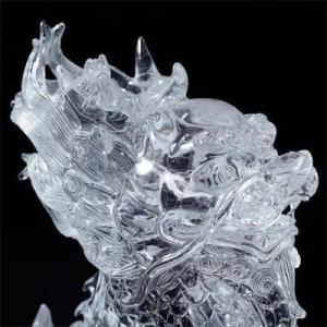 最高級 水晶 手彫り 麒麟 一対 彫刻置物 D3-34