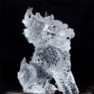 最高級 水晶 手彫り 麒麟 一対 彫刻置物 D...の詳細画像2