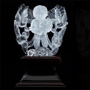 最高級 天然水晶手彫り天使(エンジェル)鑑別付...の詳細画像1