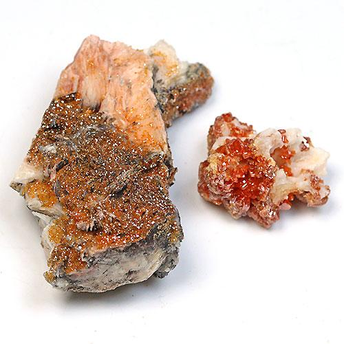 〔D361-12〕バナジナイト(褐鉛鉱) モロッコ産 Vanadinite 2個 鉱物原石【メール便...