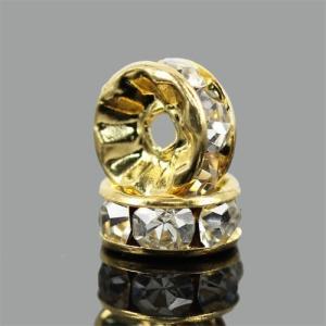 平型ロンデルパーツAゴールド 約6mm　10個　(検品済み） 〔G3-64-6m10p〕