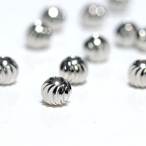 〔G4-80-S4m〕約4mm 30個入り シルバーカラー ストライプカット ツイスト スペーサービ...