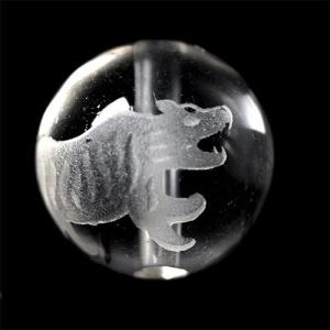 手彫り 白虎 天然水晶 ビーズ 四神獣 【粒売り...の商品画像