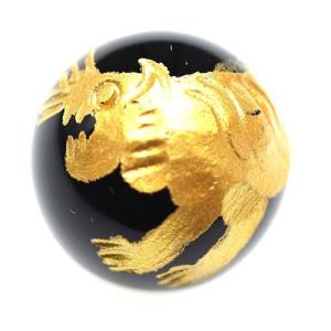 金彫り 白虎 オニキス ビーズ 四神獣【粒売り】...の商品画像