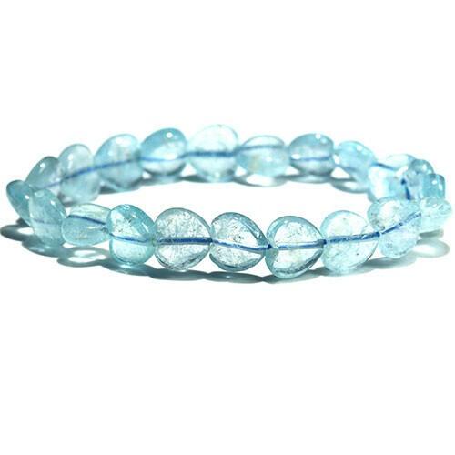 〔K1940-10m〕ハート ブルートパーズ ブレスレット Topaz 黄玉 約10x4mm