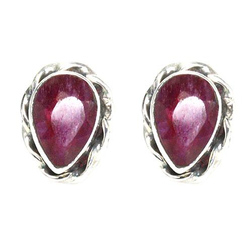 〔p36〕Ruby 約6x4mm ルビー ピアス sv925 7月誕生石