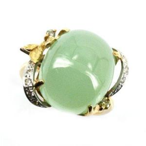 K18大粒ベリルキャッツアイ・ダイヤ 宝石リン...の詳細画像1