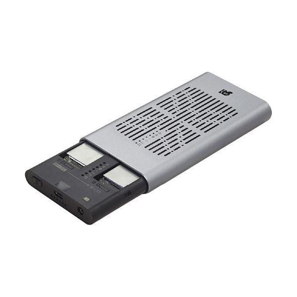 ラトックシステム USB3.2 Gen2x2 M.2 SSDケース(クローン機能搭載・NVMe 2台...