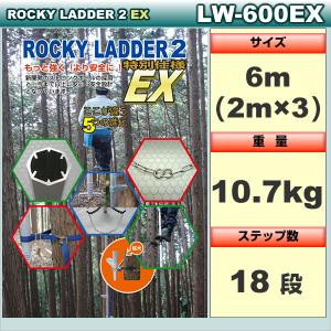 ロッキーラダー 2/ L-600 (1本ハシゴ) / 林業 枝打ち梯子 巴化成工業