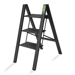 RIKADE アルミ 踏み台 脚立 3段 軽量 折りたたみ ステップスツール はしご 梯子 耐荷重150KG 滑り止め付き フォールディング ステップ