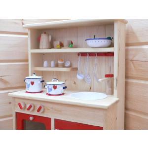 木のおもちゃ　おままごと　キッチン　誕生日　2歳　3歳　4歳　5歳　6歳　女　カスタムタイプ　ナチュラル＆レッド｜forest｜06