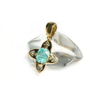 【プレミアム】 パライバトルマリン ペンダントトップ （18金イエローゴールド）  No.3 パワー...