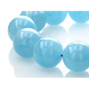 最高級（5A） アクアマリン ブレスレット 21mm玉 No.6 パワーストーン 天然石