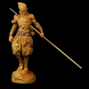 Monkey King 西遊記人物 斉天大聖孫悟空 黄楊木細工彫刻