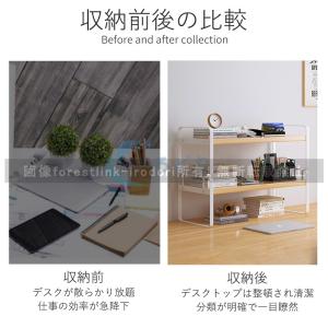 アイアン デスク本棚 卓上ラック 机上棚 デス...の詳細画像1