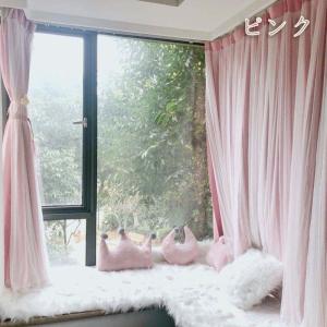 カーテン 二重 レース 一体型 姫系 フックカ...の詳細画像3