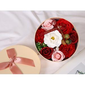 贈り物をする バレンタインデーの贈り物 教師の日の贈り物 石鹸の花 小さな丸い箱 祝日の贈り物 クリ...
