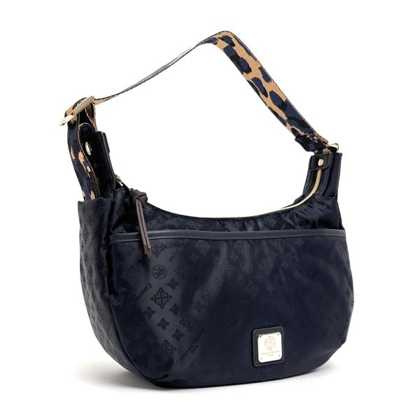 クリスチャンオリビエ 7717 2WAYショルダーバッグ レオパード柄ストラップ 軽量 撥水 ネイビ...