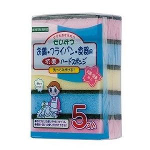 抗菌ハードスポンジ5個入 フライパン・ホーロー用 研磨剤入 : メニカ