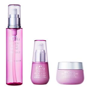 薬用 フラビア 化粧水 保湿美容液 クリーム リッチモイスト 3点セット