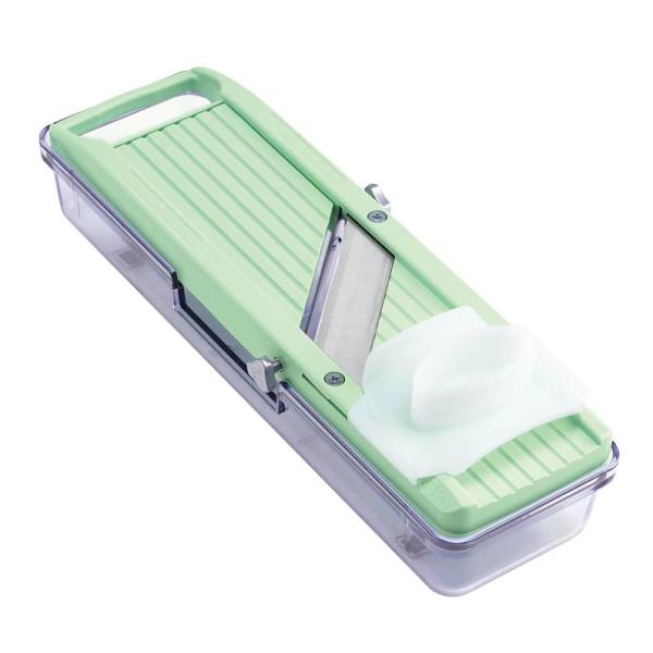 ベンリナー 受皿付 グリーン スライサー 野菜のスライサー 日本製 野菜調理器 調理器具 受け皿