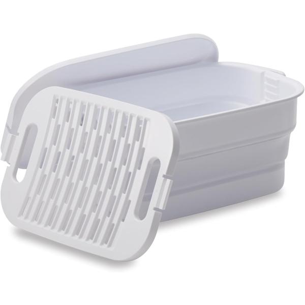 折りたためる つけ置き洗いバケツ ホワイト 7L  I-617 日本製 伊勢藤/ISETO 洗濯板付...