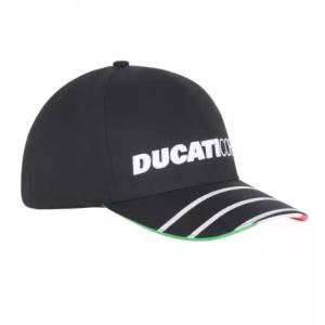 【セール】 ドゥカティ オフィシャル DUCATI CORSE チーム ベースボール キャップ イタリアフラッグ / ブラック 帽子 MotoGP バイク｜Formula Sports