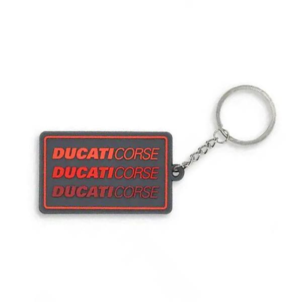 ドゥカティ コルセ DUCATI CORSE PVC キーリング グレー レッド 灰 赤 公式 オフ...
