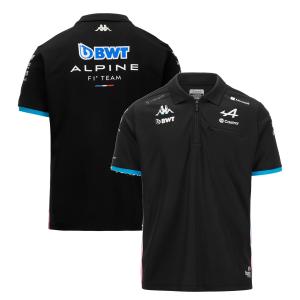 2024 アルピーヌ F1 チーム ポロシャツ ブラック 黒 半袖 公式 オフィシャル kappa BWT Alpine｜formula-sports