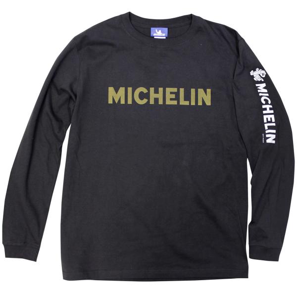 ミシュラン オフィシャル Michelin ロゴ ロングスリーブ Tシャツ Sumi ブラック 公式...