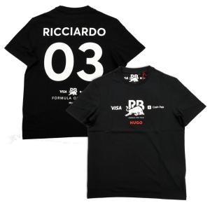 2024 VISA CASH APP RB レーシング ブルス F1 チーム 公式 #3 ダニエル リカルド Tシャツ ブラック 黒 半袖 オフィシャル｜formula-sports