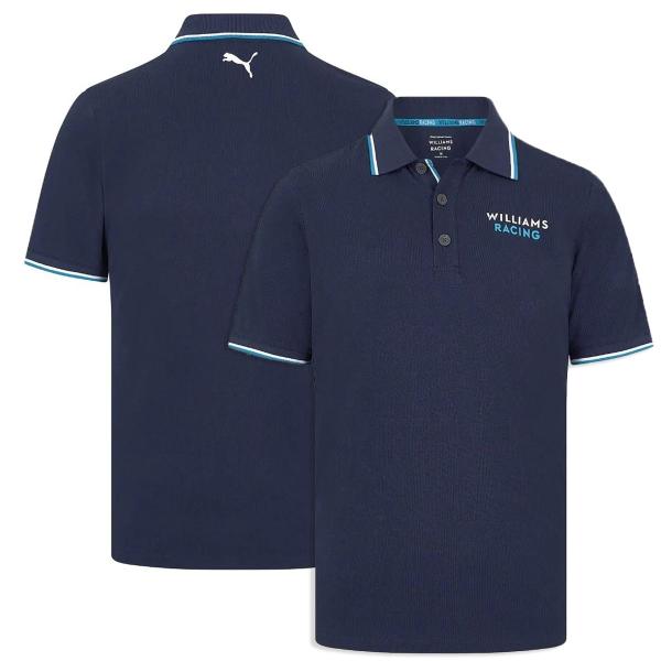 2024 ウィリアムズ レーシング チーム ロゴ ポロシャツ 半袖 ネイビー 紺 公式 オフィシャル...