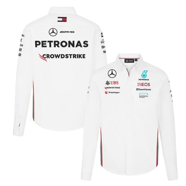 2024 メルセデス AMG ペトロナス チーム シャツ ホワイト 白 長袖 公式 オフィシャル F...