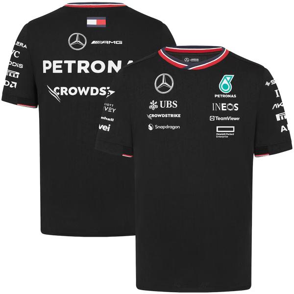 2024 メルセデス AMG ペトロナス チーム ドライバー Tシャツ ブラック 黒 半袖 公式 オ...