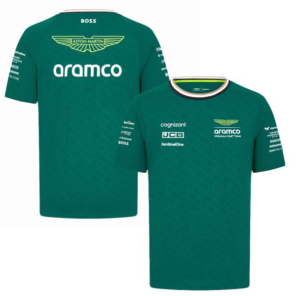 2024 アストンマーチン アラムコ F1 チーム Tシャツ 半袖 緑 グリーン 公式 オフィシャル...