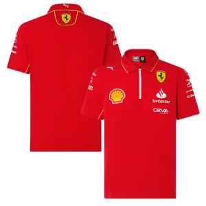 2024 PUMA スクーデリア フェラーリ チーム オフィシャル ポロシャツ レッド イエロー 公式 F1 Ferrari オフィシャル モータースポーツ｜Formula Sports