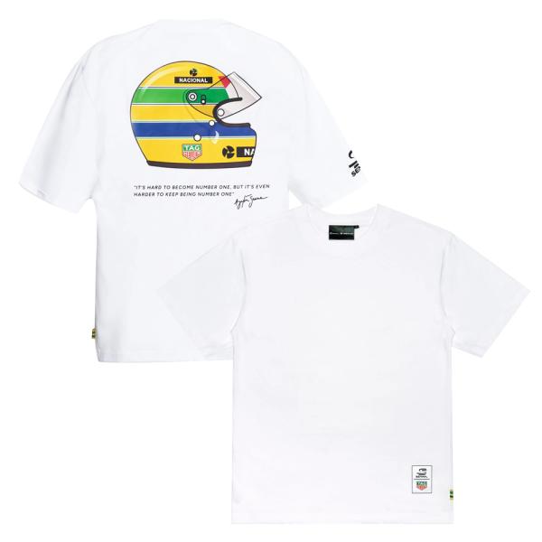 アイルトン セナ × タグ ホイヤー オーバーサイズ ヘルメット Tシャツ ホワイト 公式 オフィシ...